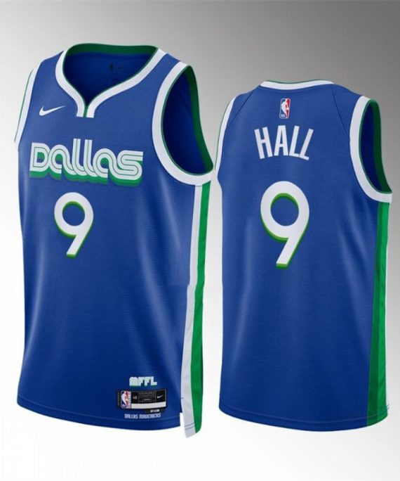 Camiseta Tyler Hall #9 Dallas Mavericks 2023 Azul City Edition