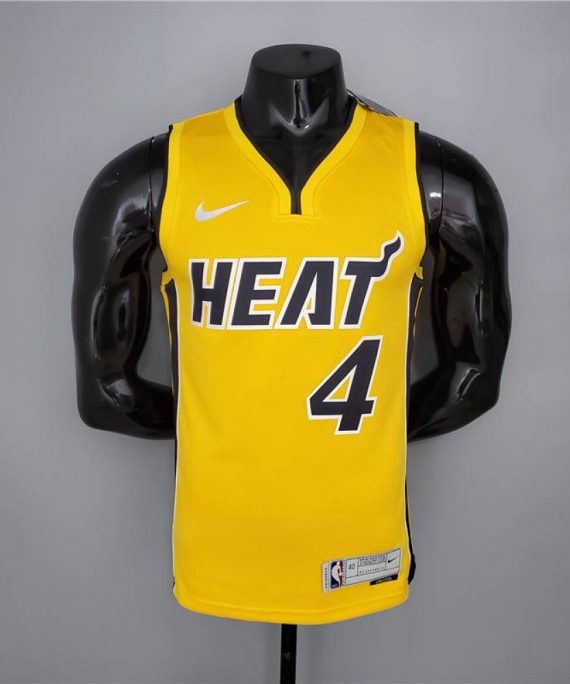 Camiseta Victor Oladipo #4 Miami Heat 2021 Earned Edition Amarillo