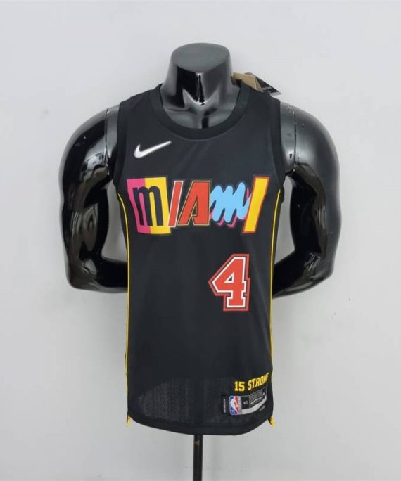 Camiseta Victor Oladipo #4 Miami Heat 2022 City Edition Negro