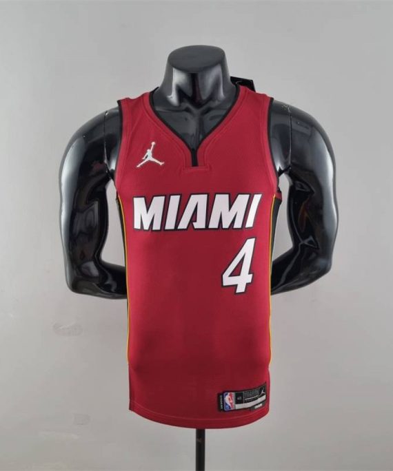 Camiseta Victor Oladipo #4 Miami Heat Edicion 75 Aniversario Jordan Burgundy Rojo