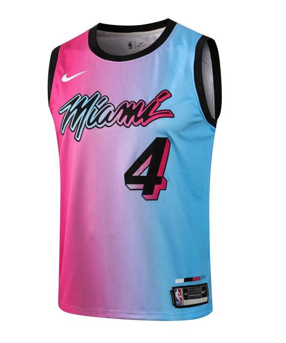 Camiseta Victor Oladipo #4 Miami Heat Rosa/Azul