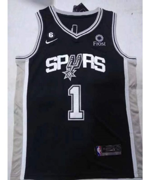 Camiseta Victor Wembanyama #1 San Antonio Spurs Negro