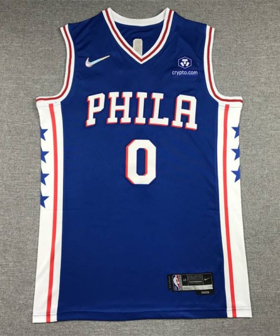 Camiseta Tyrese Maxey #0 Philadelphia 76ers Azul