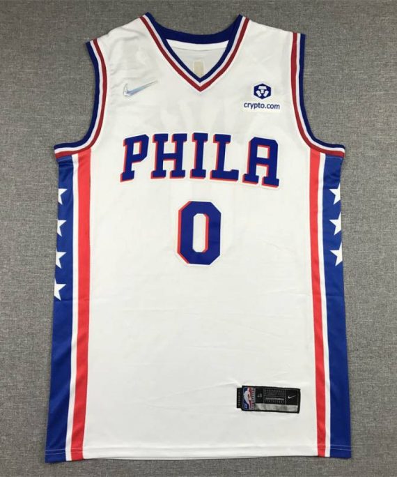 Camiseta Tyrese Maxey #0 Philadelphia 76ers Blanco