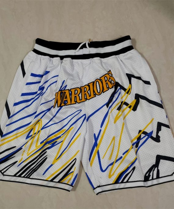 Pantalón Corto De Bolsillo Golden State Warriors Blanco Edición Relámpago