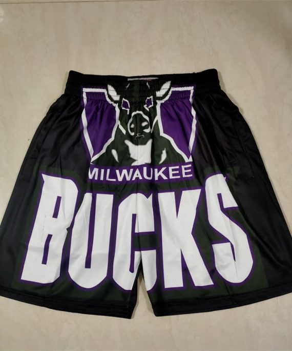 Pantalón Corto De Bolsillo Milwaukee Bucks Negro