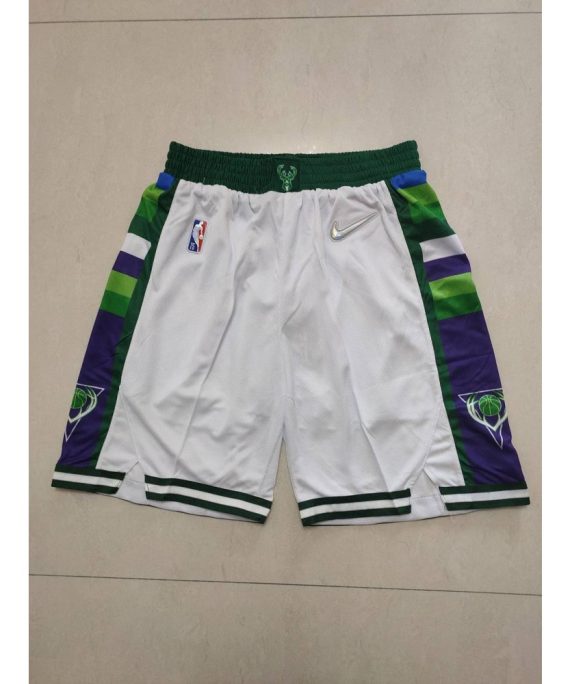 Pantalon Corto Milwaukee Bucks Edición 75 Aniversario Blanco