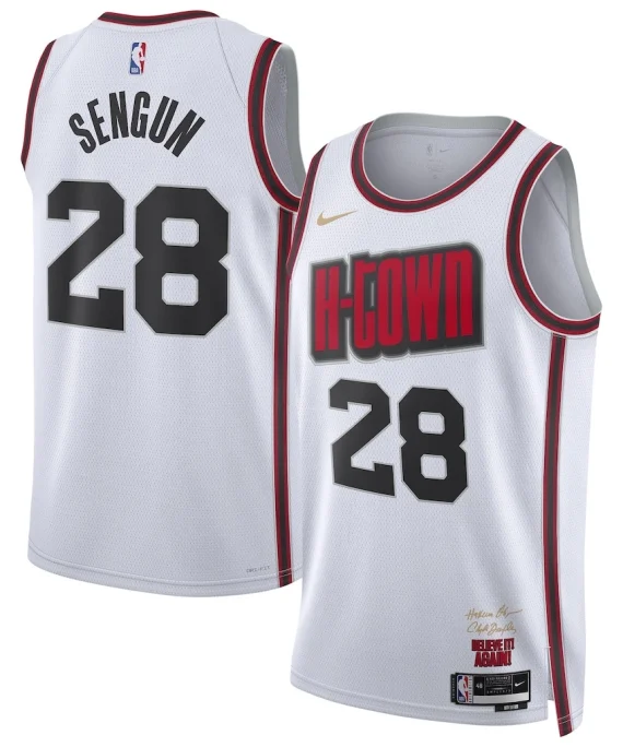 Camiseta Alperen Sengun #28 Houston Rockets 2025 Blanco City Edition