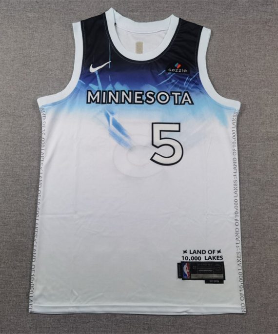 Camiseta Anthony Edwards Baloncesto #5 Minnesota Timberwolves 2025 City Edition Blanco