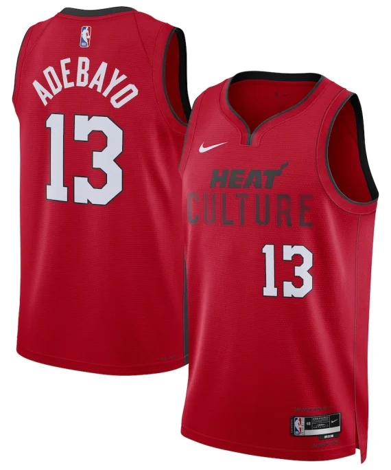 Camiseta Bam Adebayo Baloncesto #13 Miami Heat 2025 Rojo City Edition