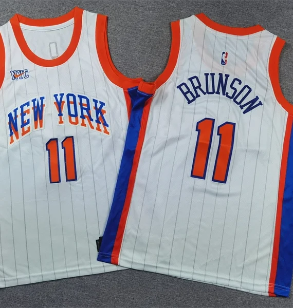 Camiseta Jalen Brunson #11 New York Knicks 2025 Blanco City Edition Niño
