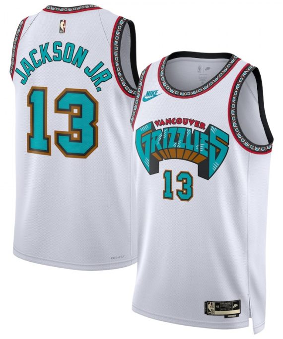 Camiseta Jaren Jackson Jr. #13 Memphis Grizzlies 2025 Blanco