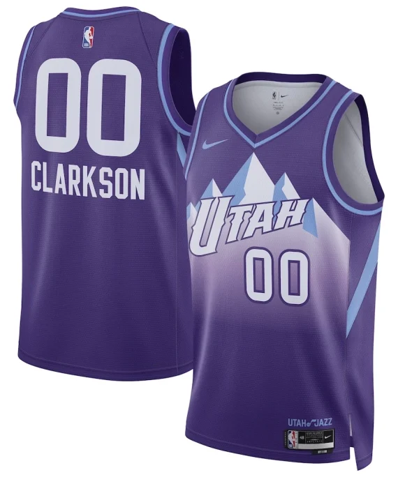 Camiseta Jordan Clarkson #00 Utah Jazz 2025 Púrpura City Edition