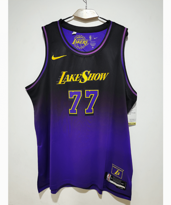 Camiseta Luka Doncic #77 Los Angeles Lakers 2025 Púrpura City Edition