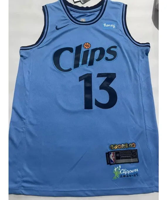Camiseta Paul George #13 Los Angeles Clippers 2025 Azul City Edition