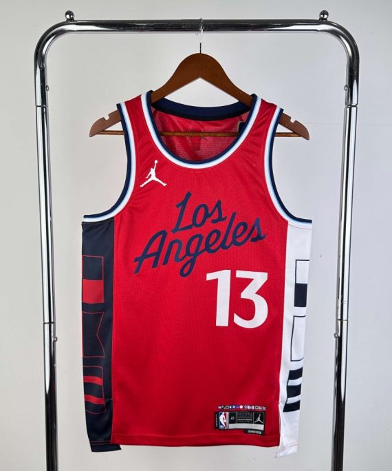 Camiseta Paul George #13 Los Angeles Clippers 2025 Statement Edition Rojo