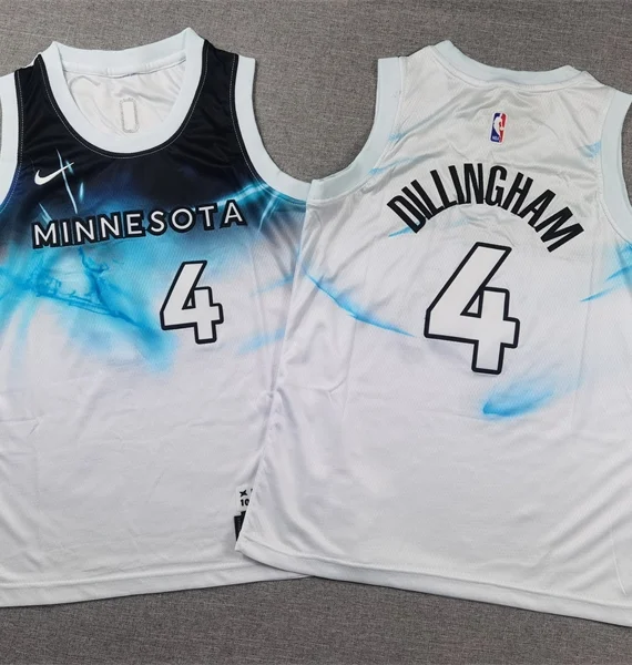 Camiseta Rob Dillingham #4 Minnesota Timberwolves 2025 City Edition Blanco Niño