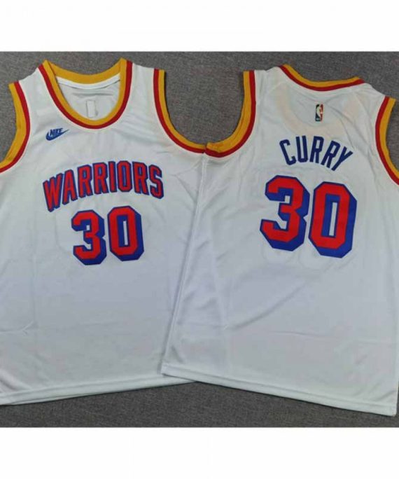 Camiseta Stephen Curry #30 Golden State Warriors 2025 Icon Edition Blanco Niño
