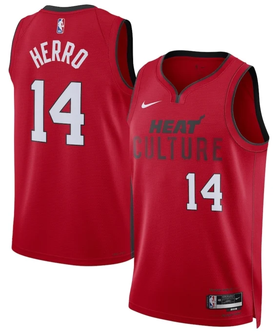 Camiseta Tyler Herro #14 Miami Heat 2025 Rojo City Edition