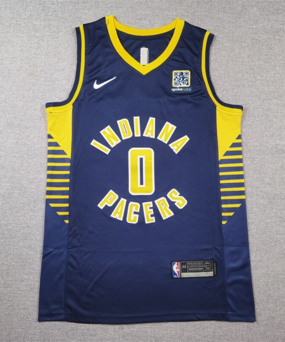 Camiseta Tyrese Haliburton #0 Indiana Pacers 2025 Icon Edition Azul Marino