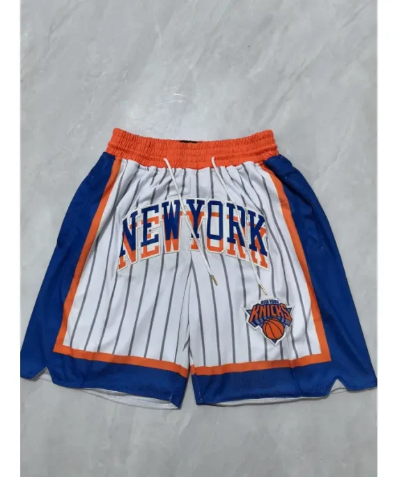 Pantalón Corto De Bolsillo New York Knicks 2025 Blanco Con Rayas City Edition