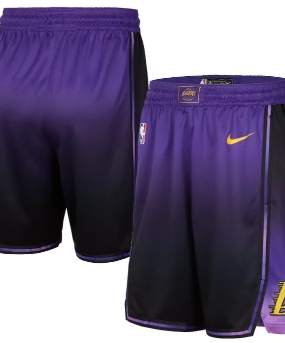 Pantalon Corto Los Angeles Lakers 2025 City Edition Púrpura/Negro