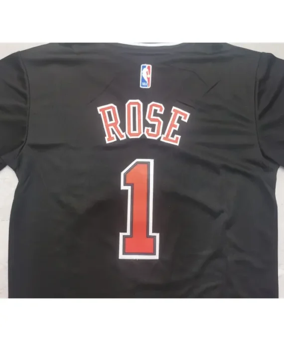 Camiseta Derrick Rose Baloncesto #1 Chicago Bulls Negro T-shirt