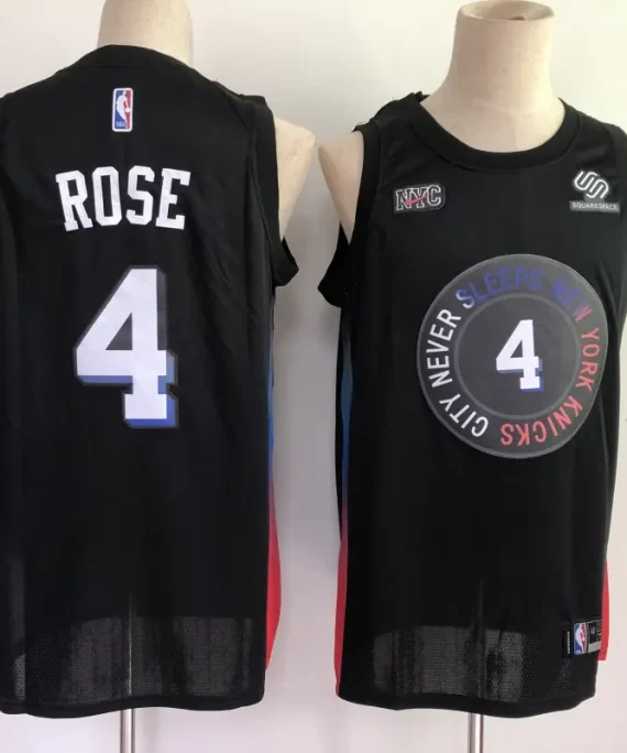 Camiseta Derrick Rose Baloncesto #4 New York Knicks 2021 City Edition Negro
