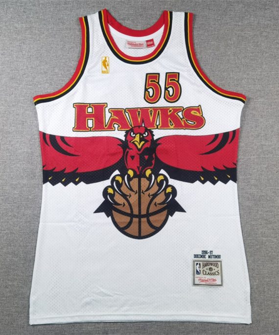 Camiseta Dikembe Mutombo Baloncesto #55 Atlanta Hawks 2001/02 Icon Edition Blanco
