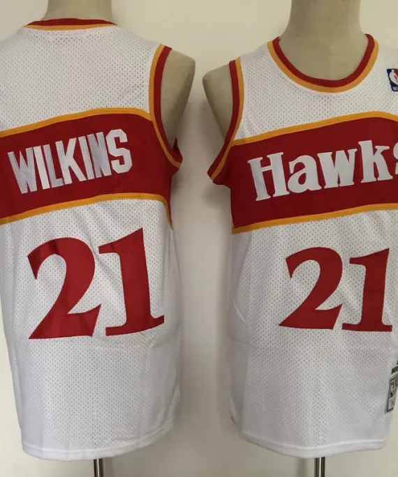 Camiseta Dominique Wilkins Baloncesto #21 Atlanta Hawks 2021 Retro Blanco