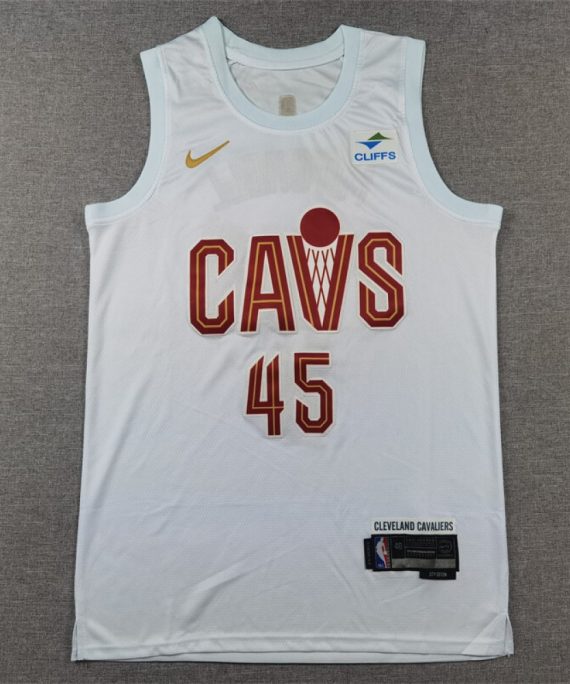 Camiseta Donovan Mitchell Baloncesto #45 Cleveland Cavaliers 2024 Blanco
