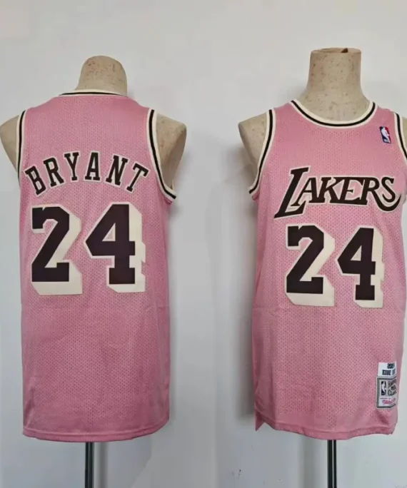 Camiseta Kobe Bryant Baloncesto #24 Los Angeles Lakers Rosa Retro