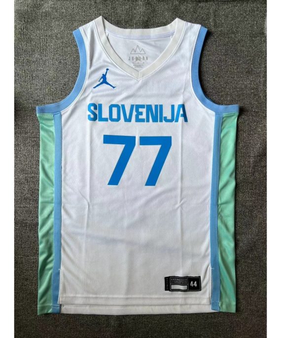 Camiseta Luka Doncic Baloncesto #77 Slovenia 2024 Blanco