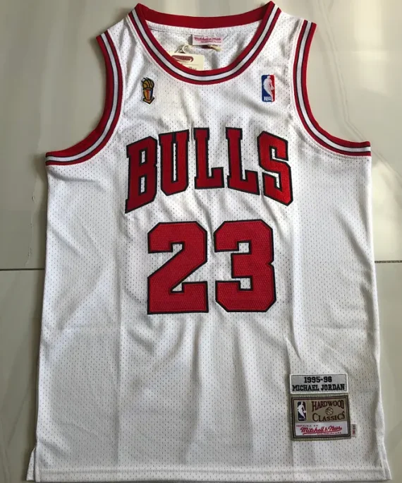 Camiseta Michael Jordan Baloncesto #23 Chicago Bulls 1995/96 Blanco Mitchellness