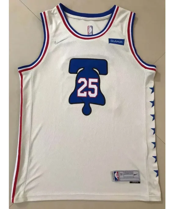 Camiseta Ben Simmons Baloncesto #25 Philadelphia 76ers Earned Edition Blanco