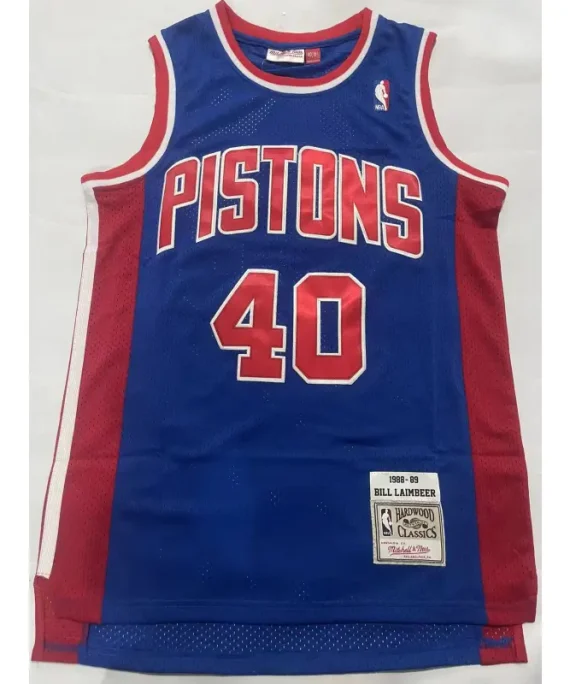 Camiseta Bill Laimbeer Baloncesto #40 Detroit Pistons Azul Classic Edition