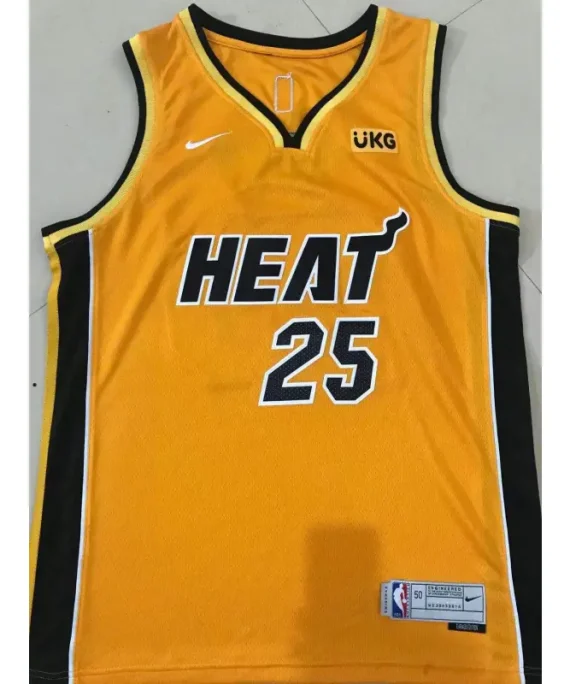 Camiseta Kendrick Nunn Baloncesto #25 Miami Heat 2025 Earned Edition Amarillo